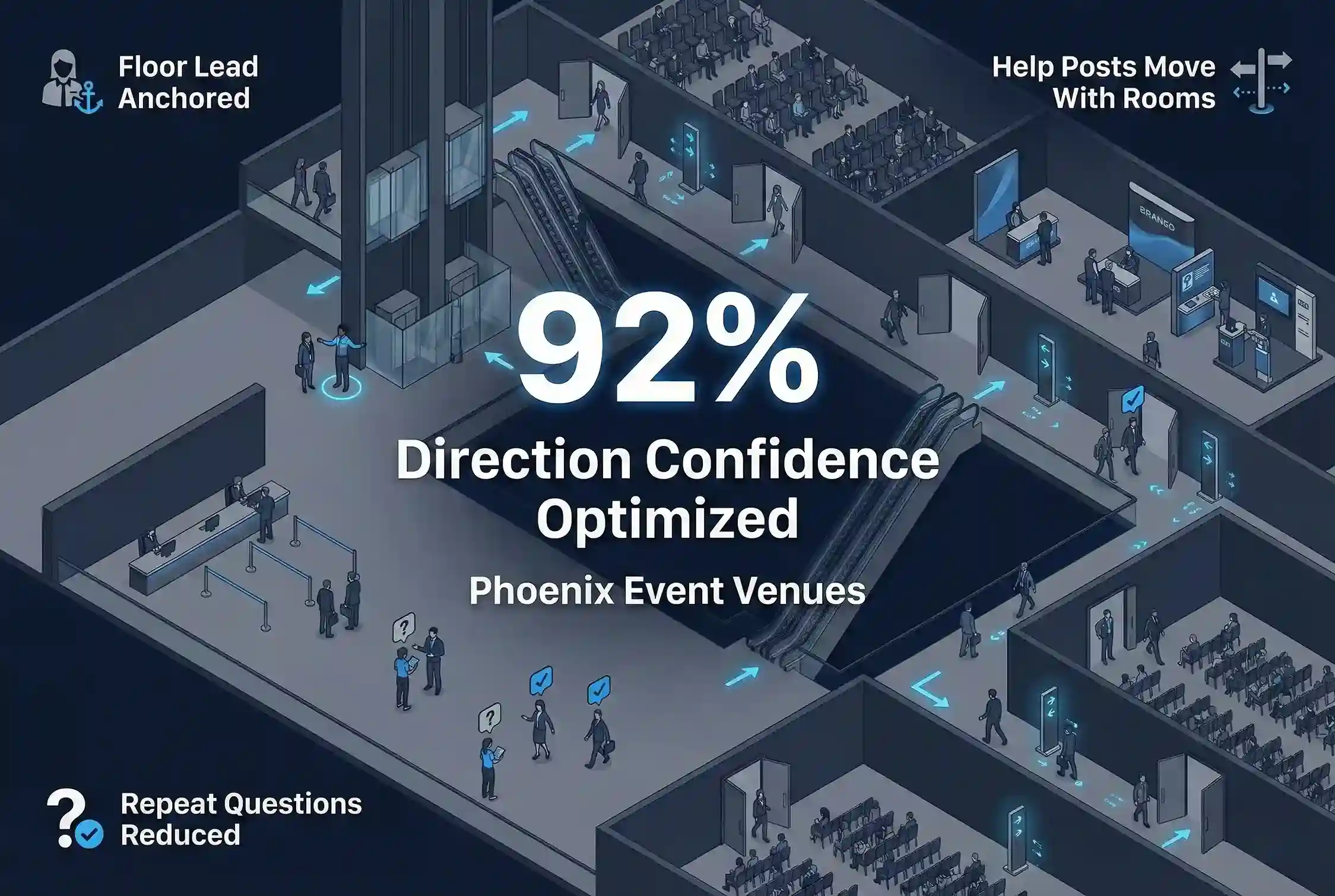 Infographic illustrating Denver event staffing attendance during weather-impacted event days.
