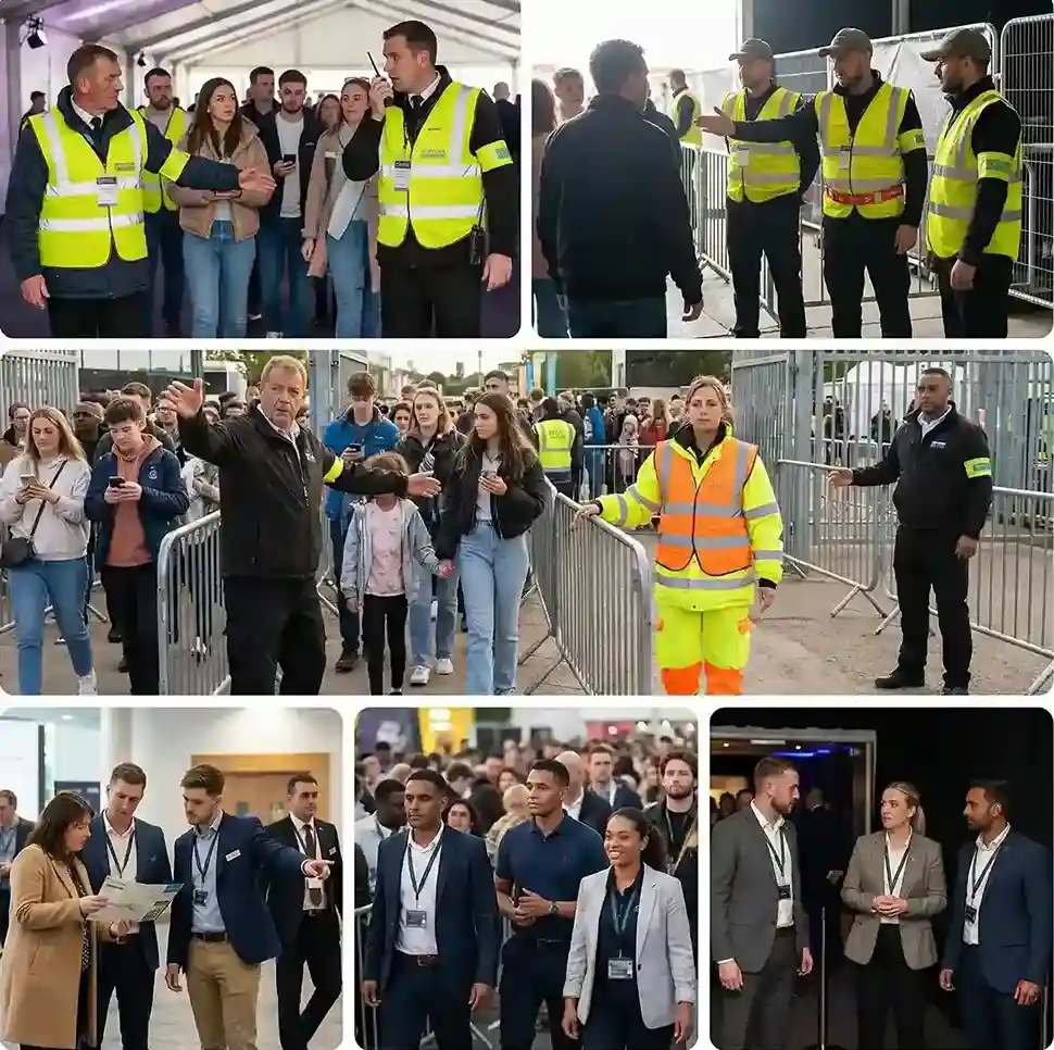 image of a music festival with vibrant colorful smoke