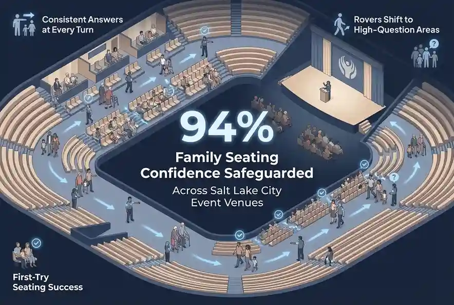 Infographic illustrating Denver event staffing attendance during weather-impacted event days.