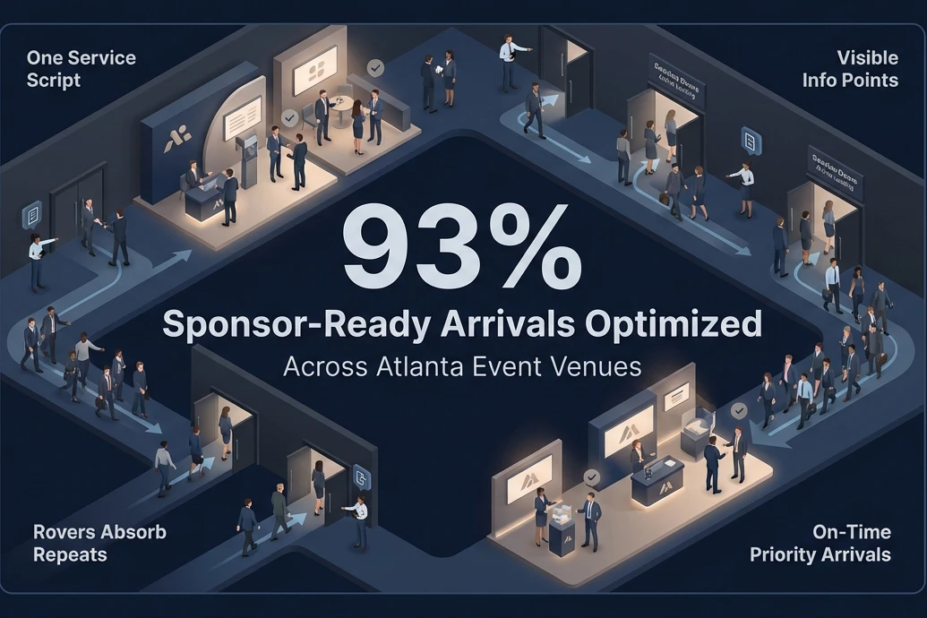 Infographic illustrating Denver event staffing attendance during weather-impacted event days.