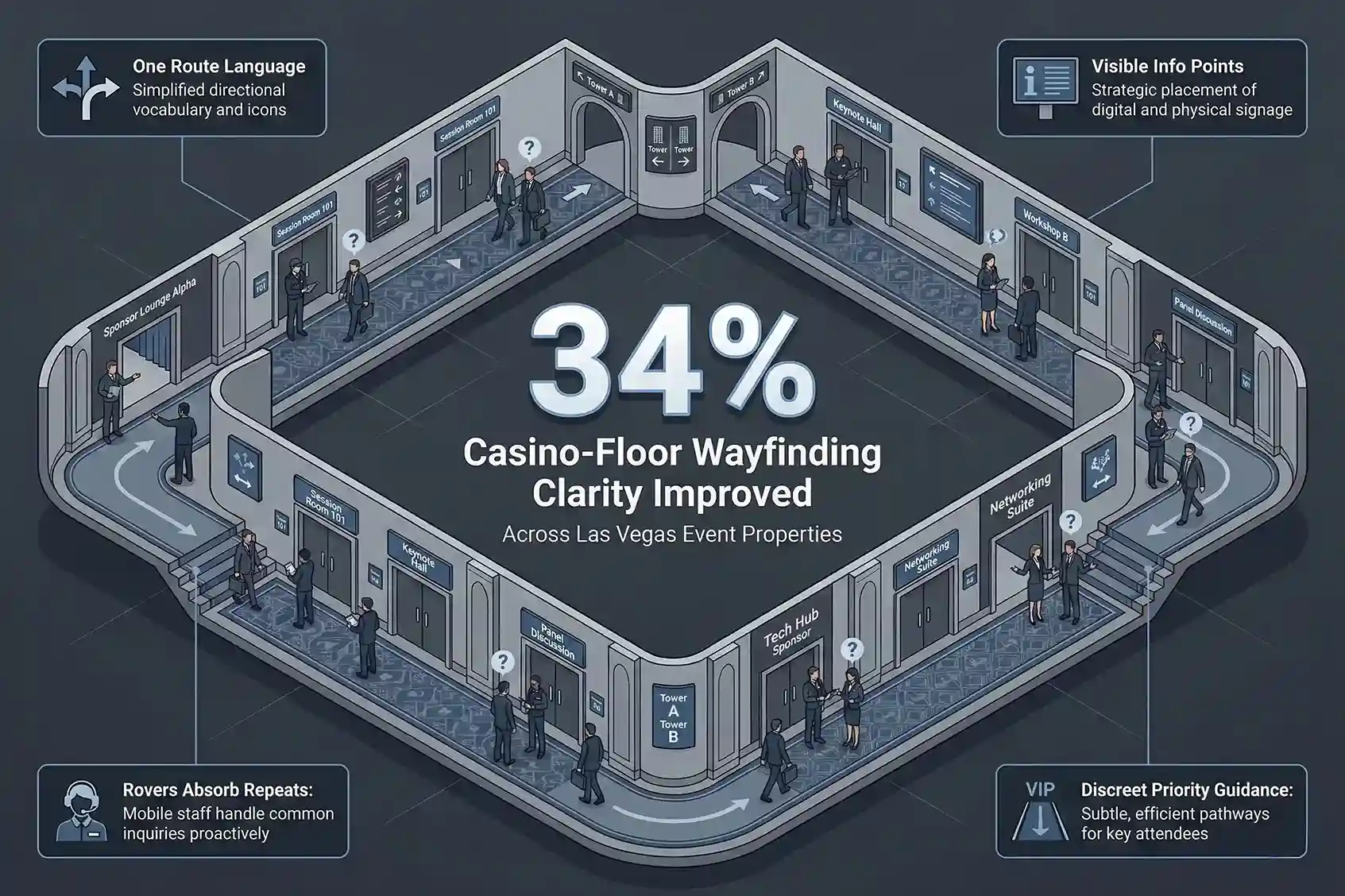 Infographic illustrating Denver event staffing attendance during weather-impacted event days.
