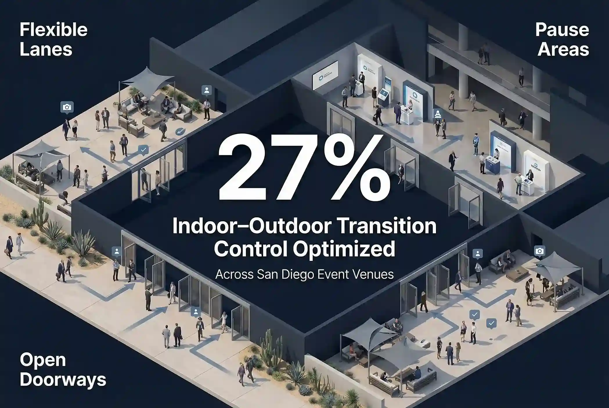 Infographic illustrating Denver event staffing attendance during weather-impacted event days.