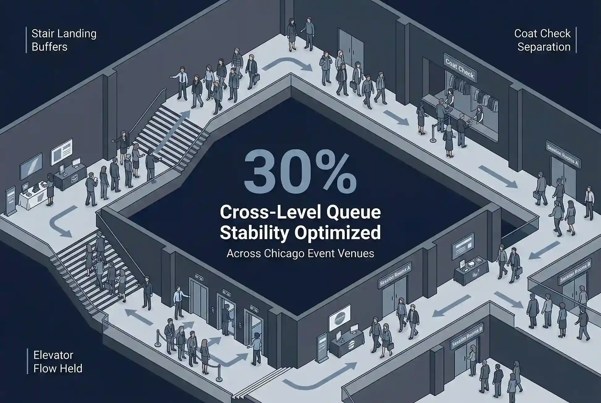 Infographic illustrating Denver event staffing attendance during weather-impacted event days.