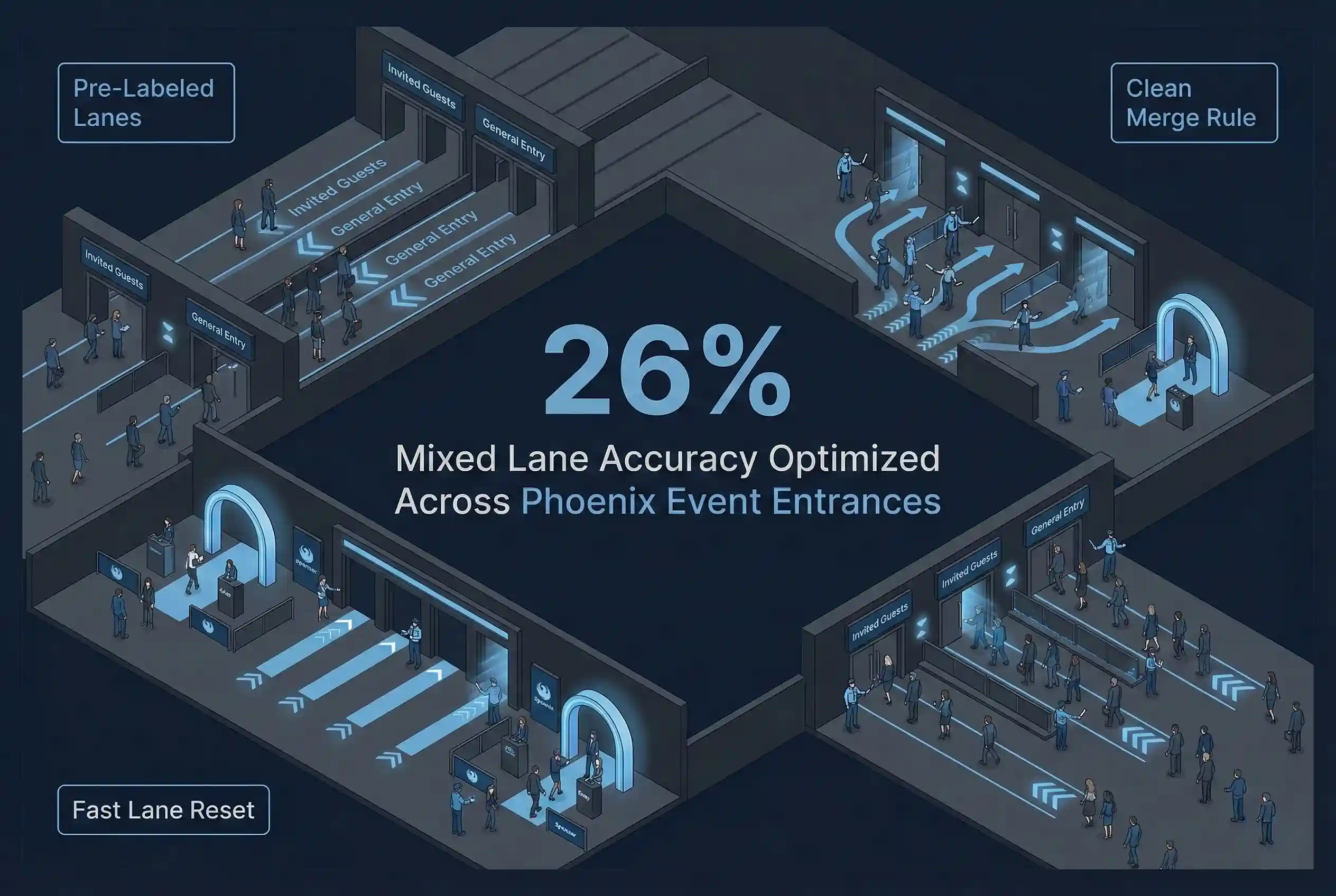Infographic illustrating Denver event staffing attendance during weather-impacted event days.