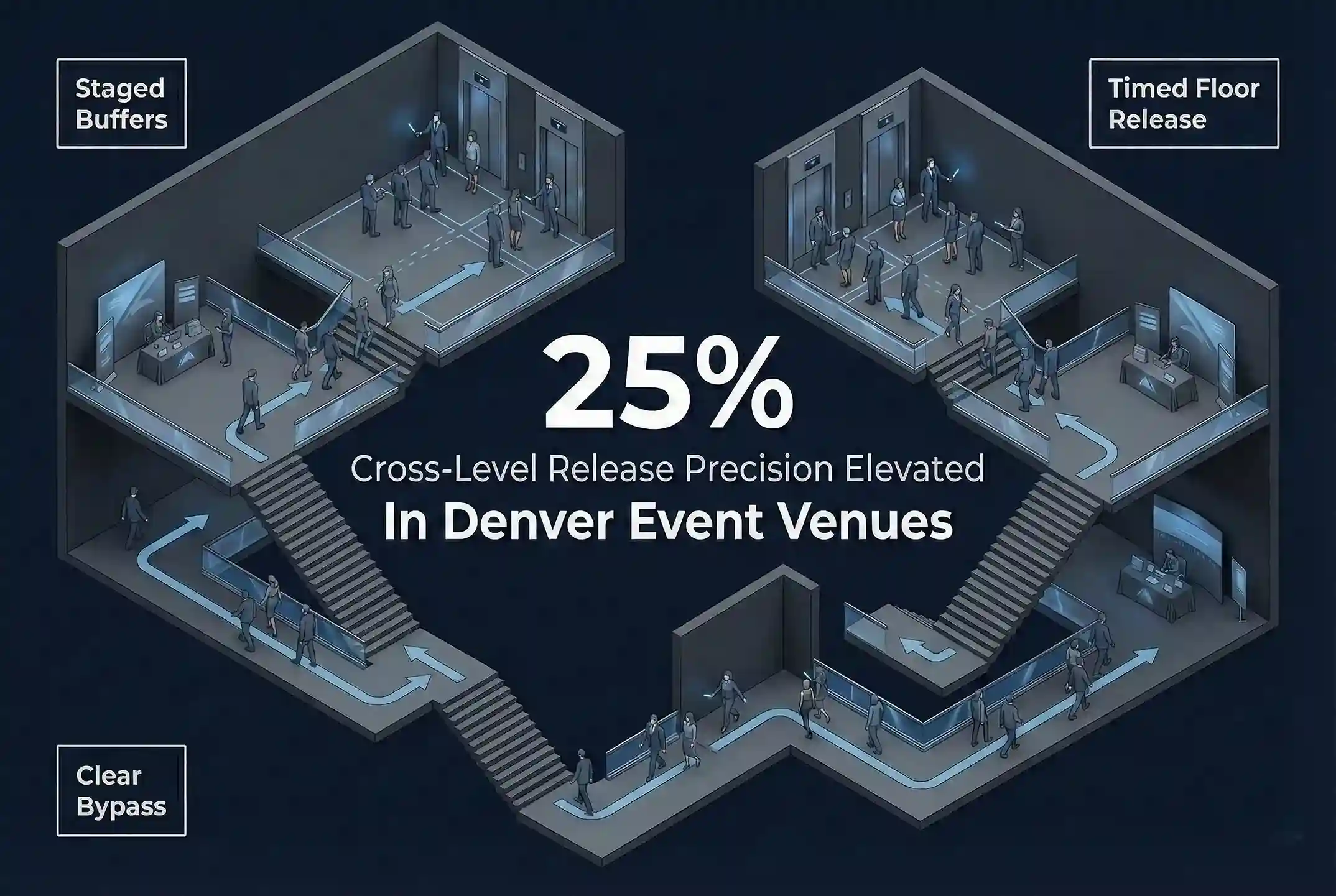 Infographic illustrating Denver event staffing attendance during weather-impacted event days.