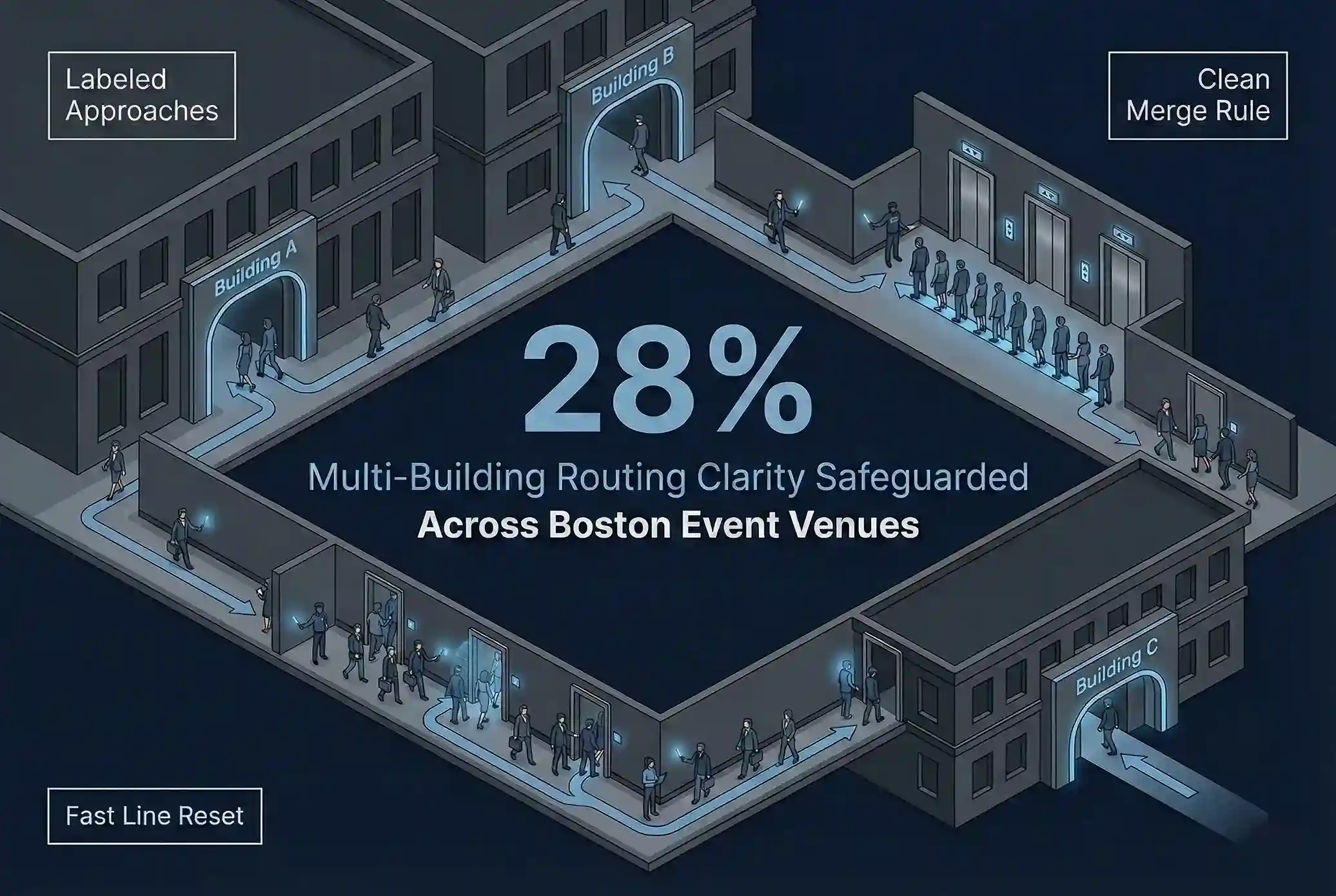 Infographic illustrating Denver event staffing attendance during weather-impacted event days.