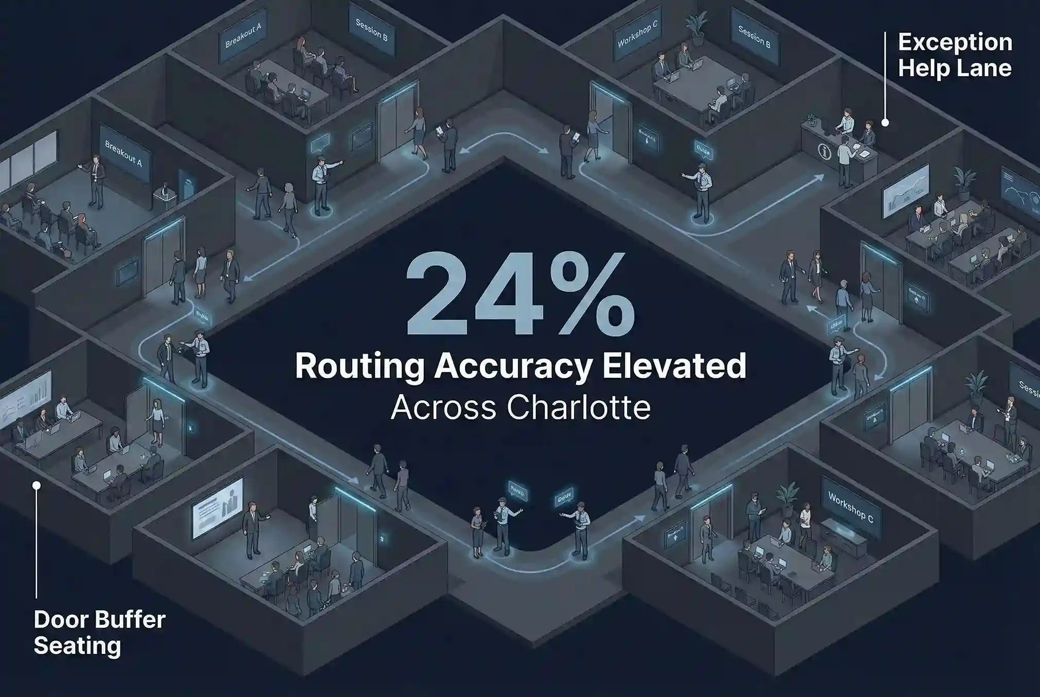 Infographic illustrating Denver event staffing attendance during weather-impacted event days.
