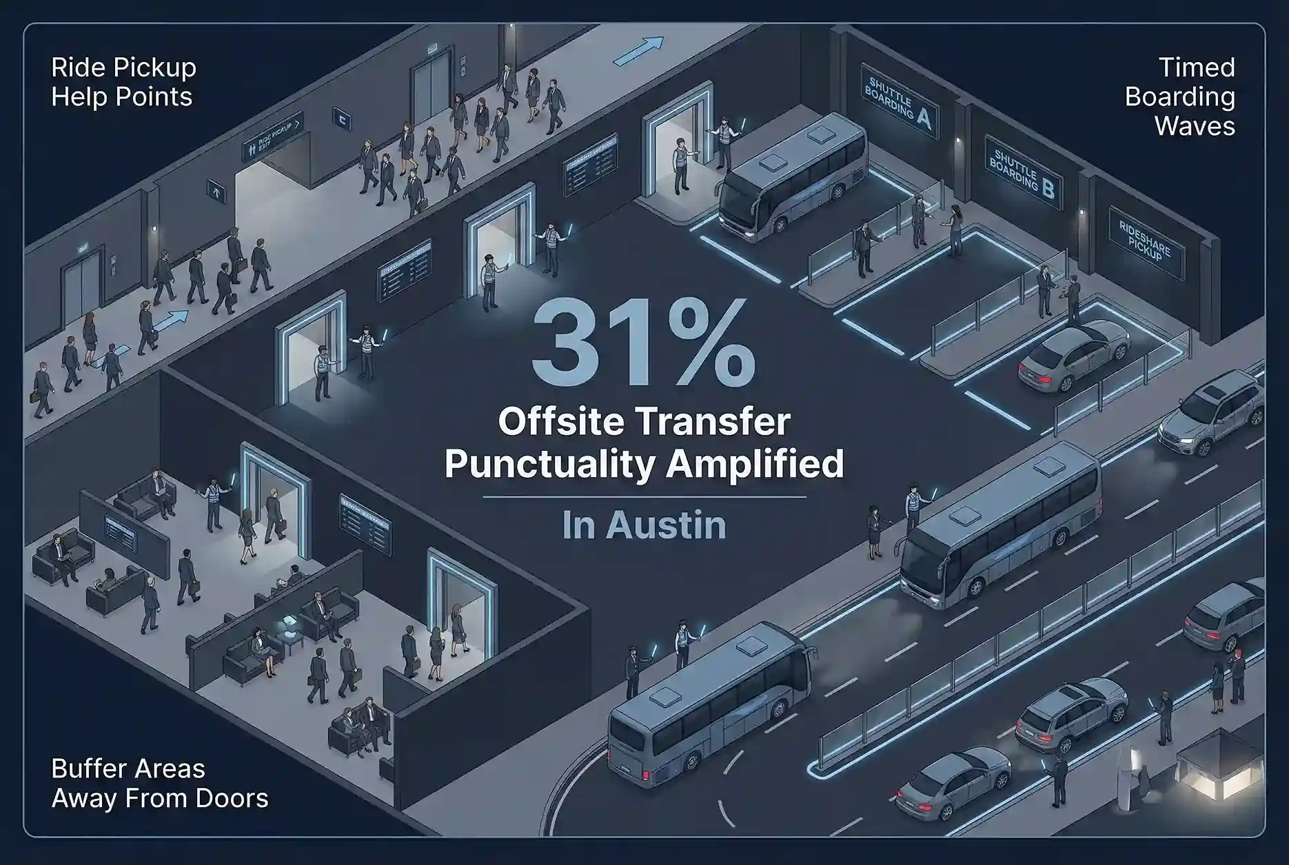 Infographic illustrating Denver event staffing attendance during weather-impacted event days.