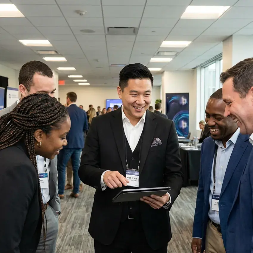 image of a music festival with vibrant colorful smoke