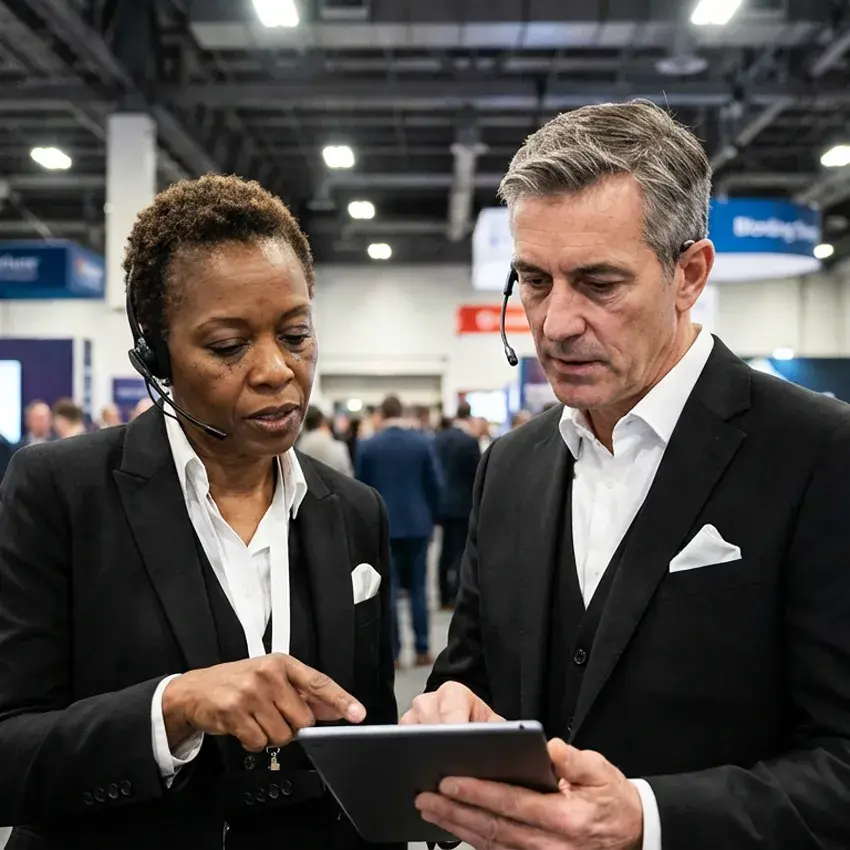 image of a music festival with vibrant colorful smoke