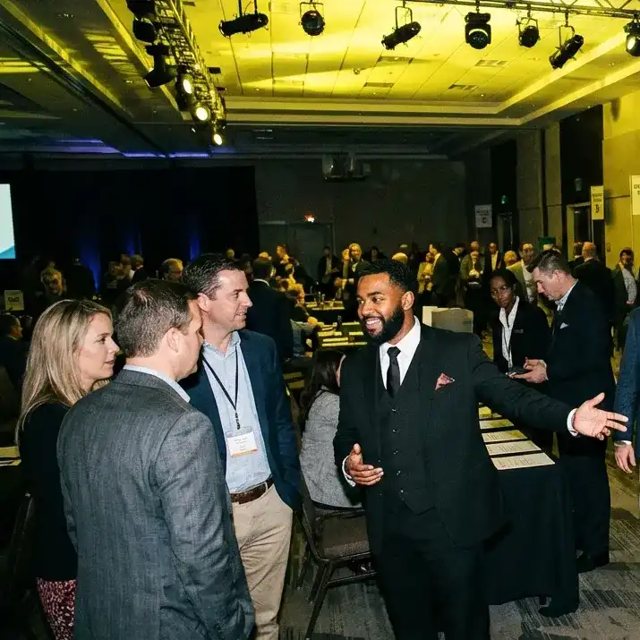 image of a music festival with vibrant colorful smoke