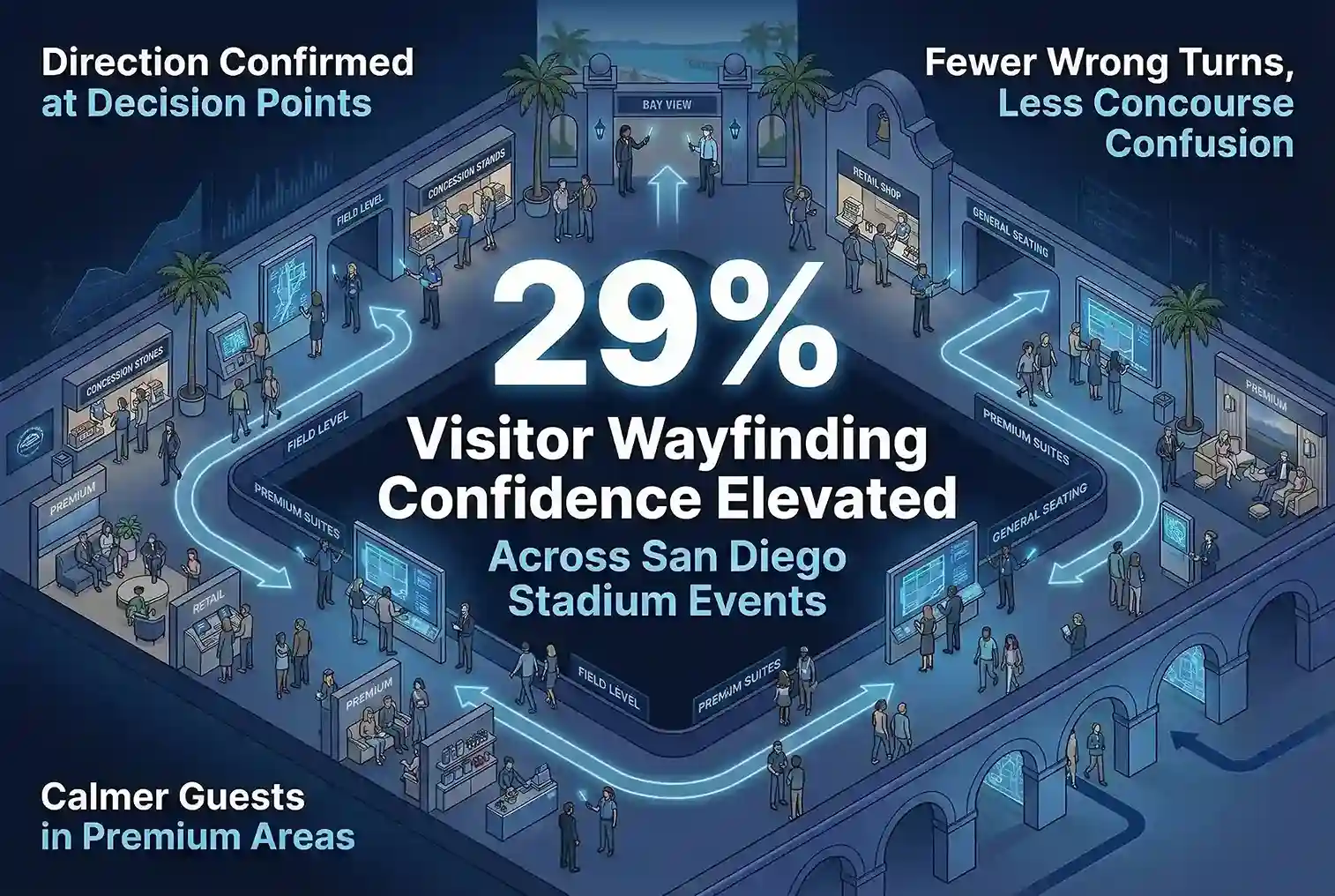 Infographic illustrating Denver event staffing attendance during weather-impacted event days.