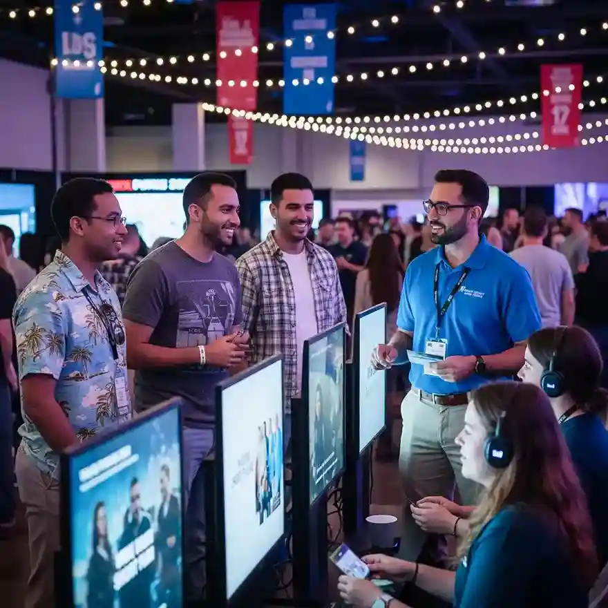 image of a music festival with vibrant colorful smoke