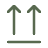 Ein Icon mit zwei Pfeilen, die nach oben zeigen, was das Hochladen von Daten symbolisiert.