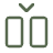 Ein Icon, das zwei kleine Kästchen mit einem Häkchen oder V-Form darüber zeigt. Es symbolisiert möglicherweise die Bearbeitung oder Verarbeitung von Elementen.