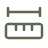 Ein Icon, das ein Lineal mit Messmarkierungen darstellt. Es symbolisiert Abmessungen, Größe oder das Messen von etwas.