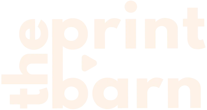 Faded pale peach print of 'print' text in large overlapping letters