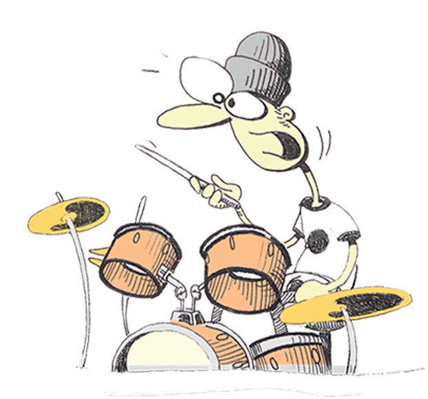 Drummer illustration by Logan Whitehurst.
