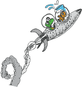 Lizard and fish illustration by Logan Whitehurst.