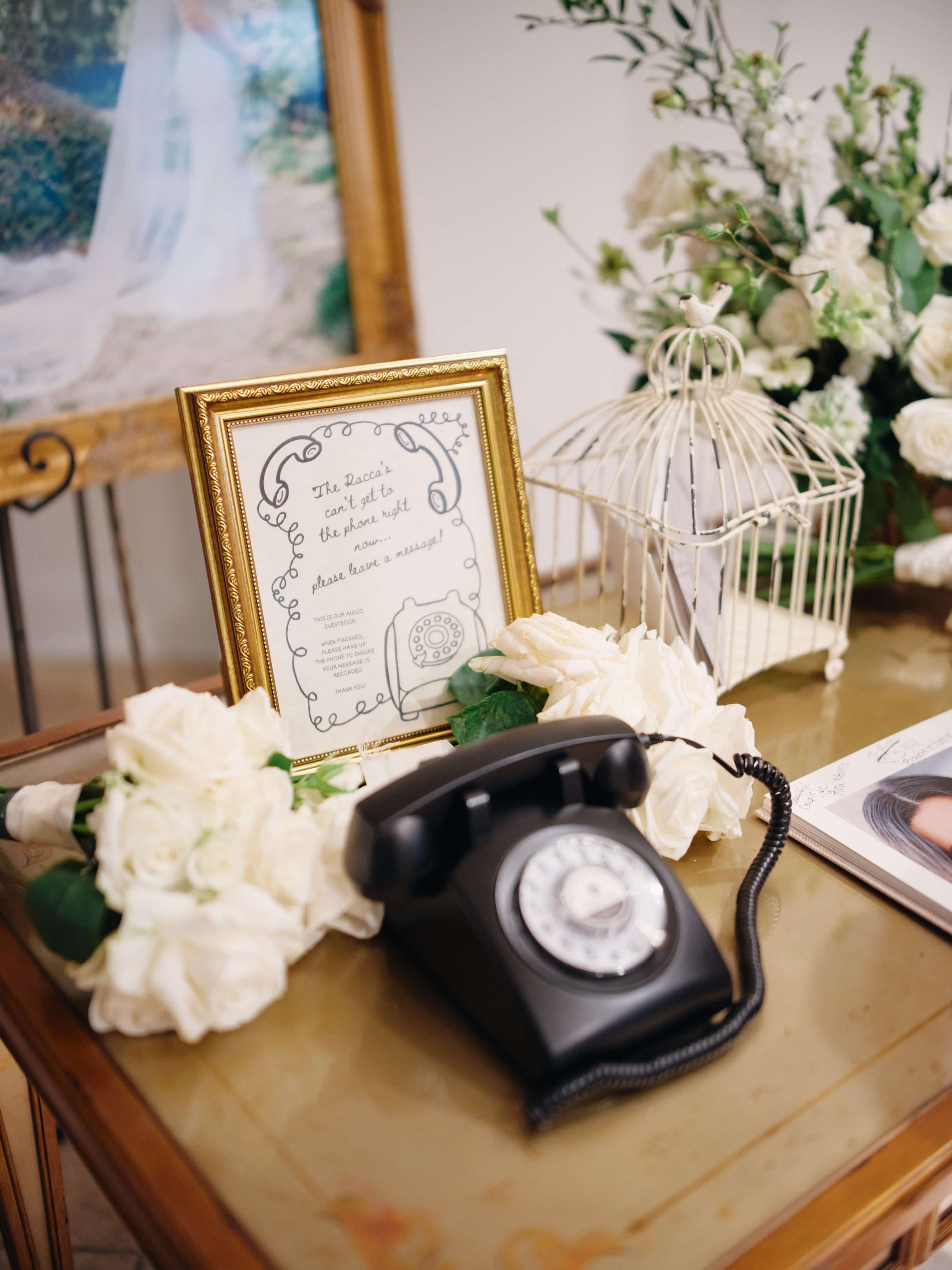 An old-fashioned phone set as decor.