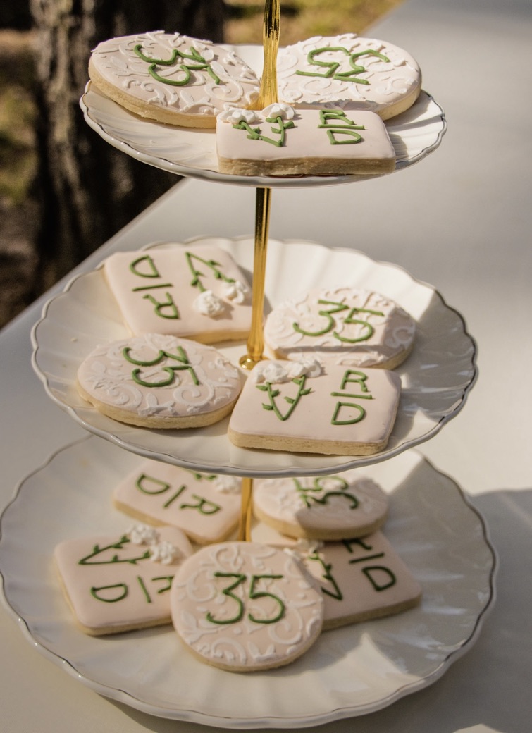 A tray of cookies, beautifully iced.