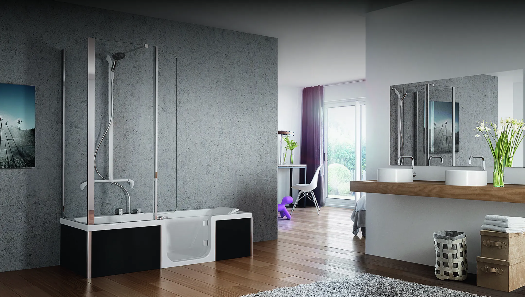 Moderne badkamer met DUO Kinedo oplossing