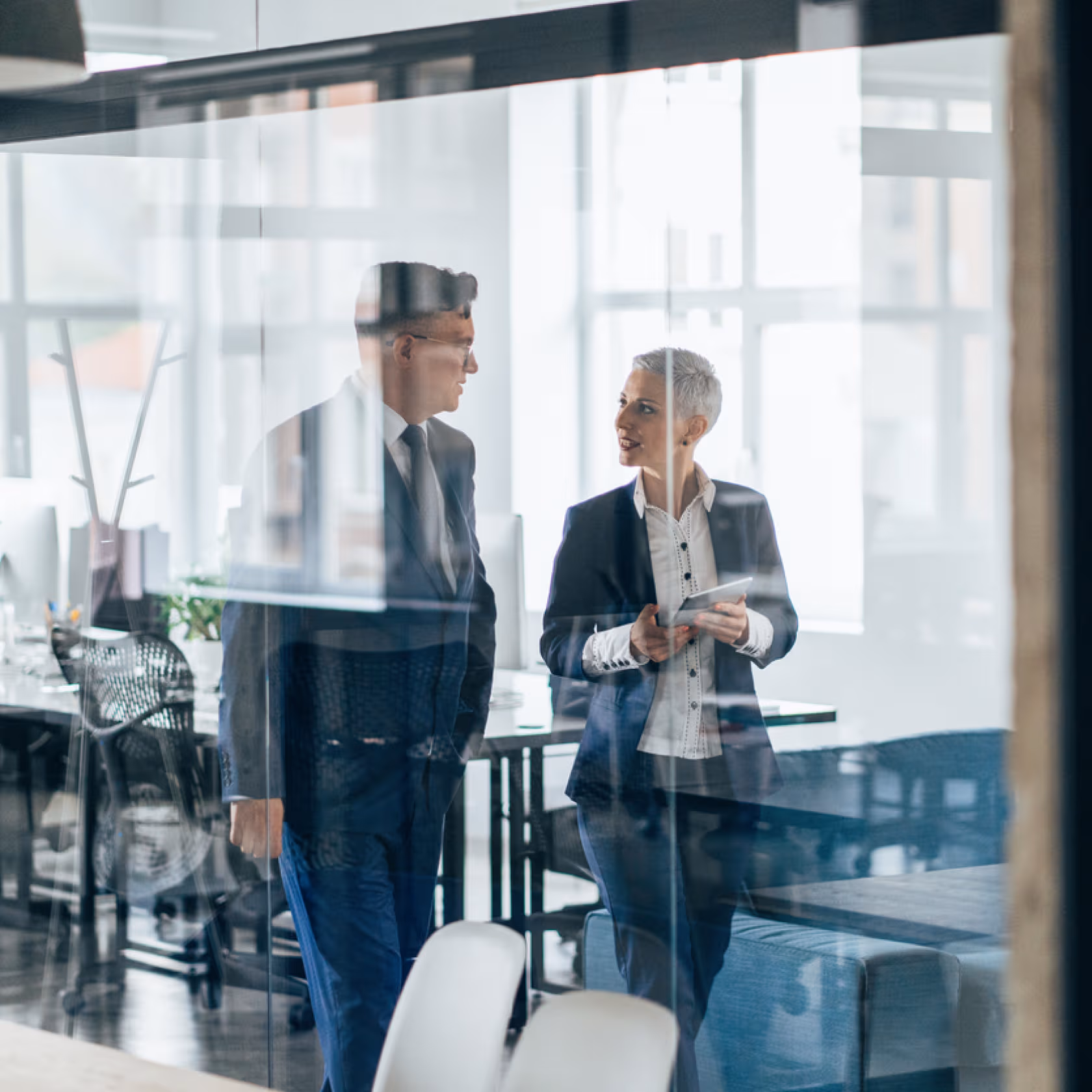 man and women talking to each other