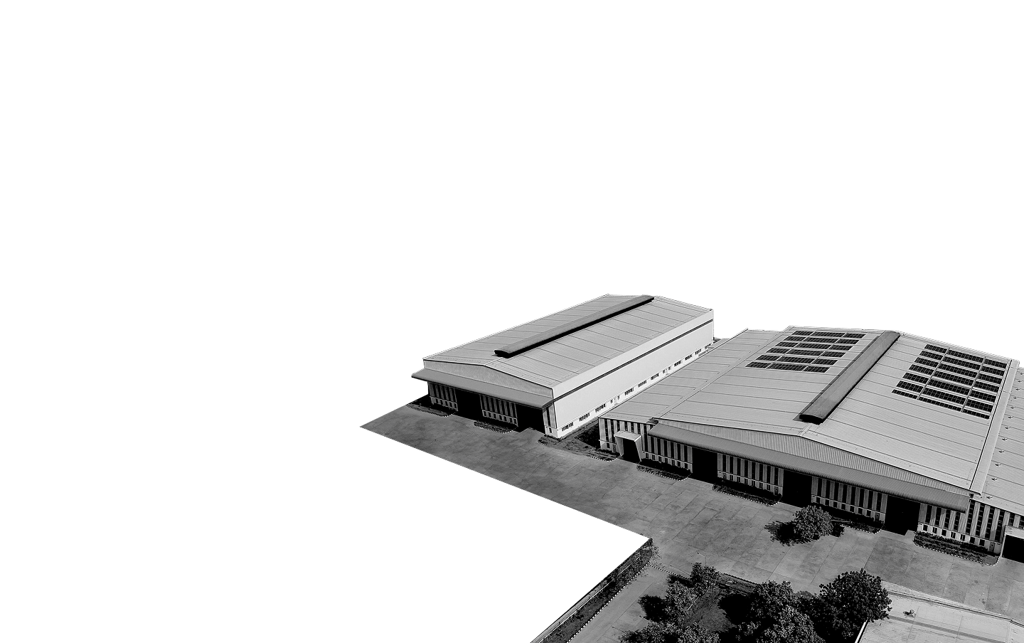 Black and white view of custom steel building solutions by Phenix