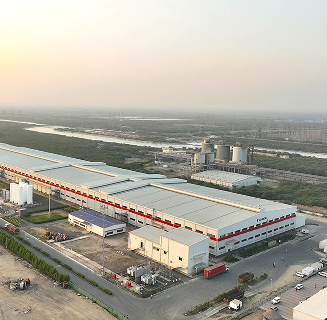 Structural steel construction by Vishakha Glass Pvt Ltd.