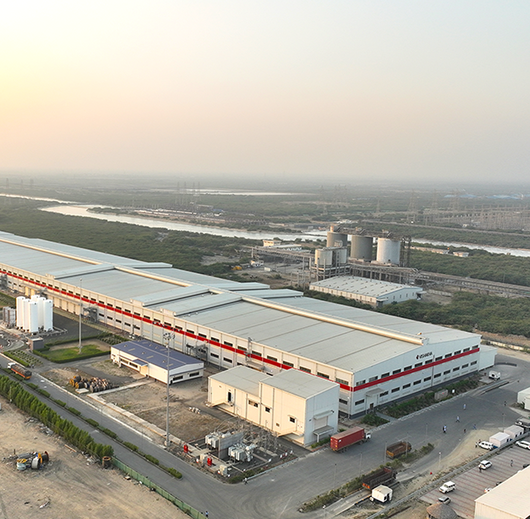 Structural steel construction by Vishakha Glass Pvt Ltd.
