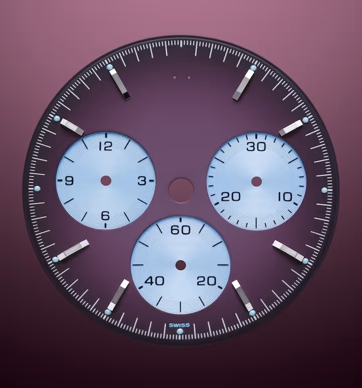 Détail cadran Warm Burgundy