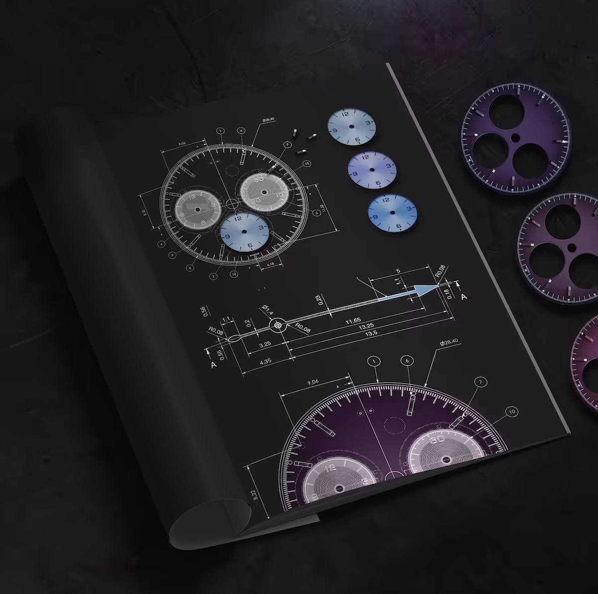 Vue alternative montre Warm Burgundy