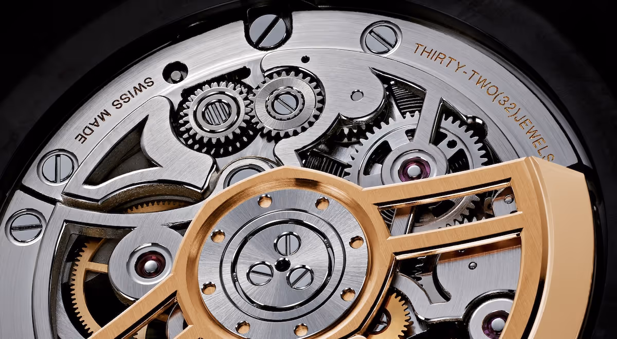 Vue squelette du mouvement Cyano - Mécanisme apparent