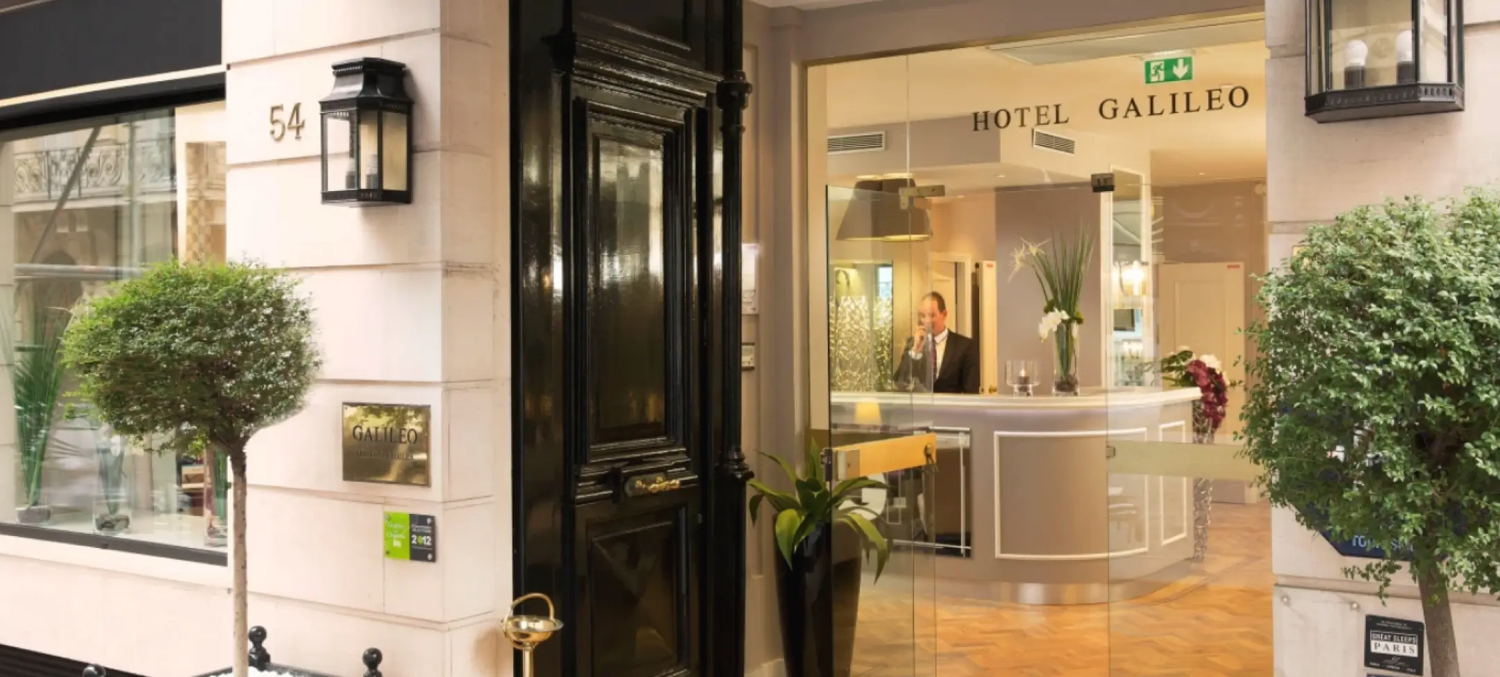 Entrée de l'Hôtel Galileo, du groupe GHP