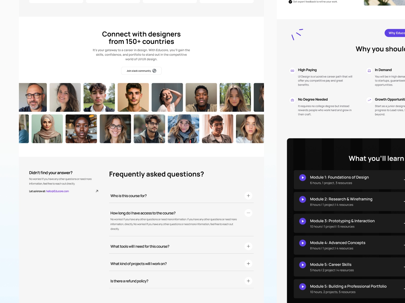 Omakase's Educore template mockup