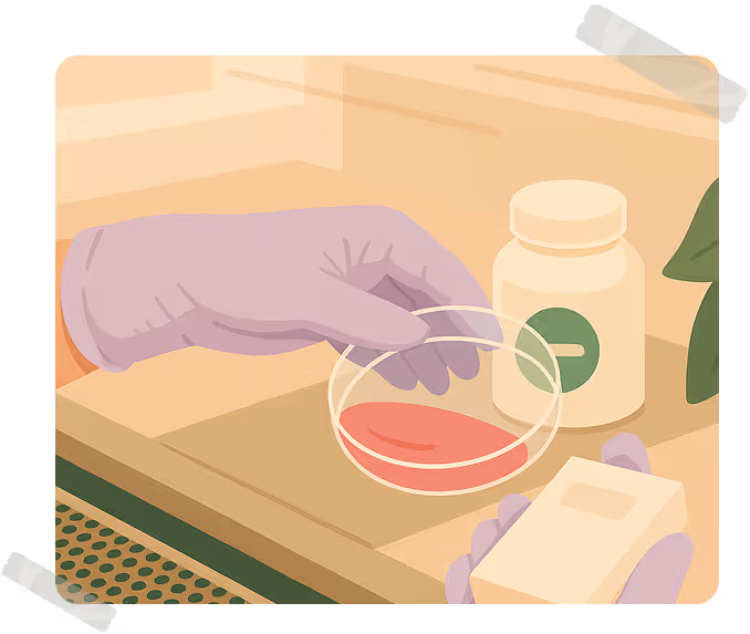 Illustration of a person analyzing a PCOS complement