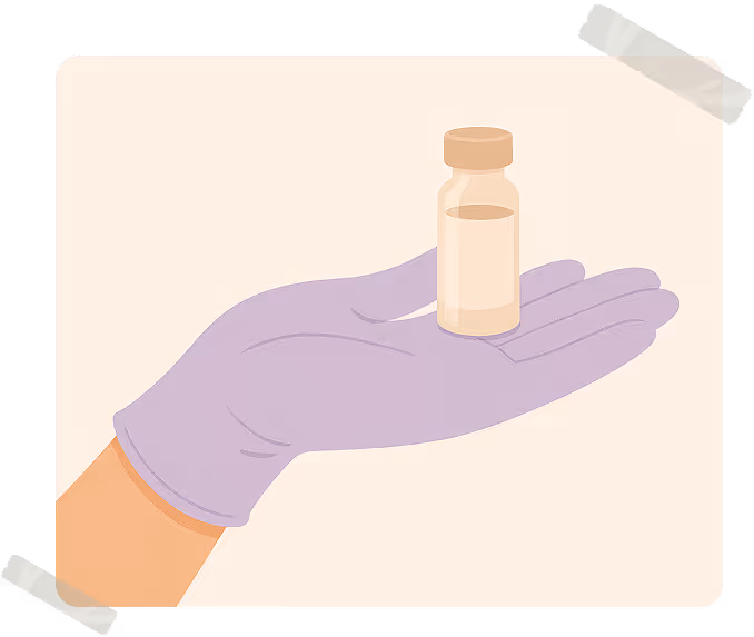 illustration of a hand carrying a small dose