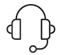 A black and white photo of a headset.