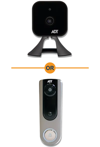 An image of a webcam and a camera attached to each other.