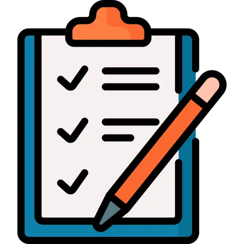 A clipboard with a checklist and a pencil.