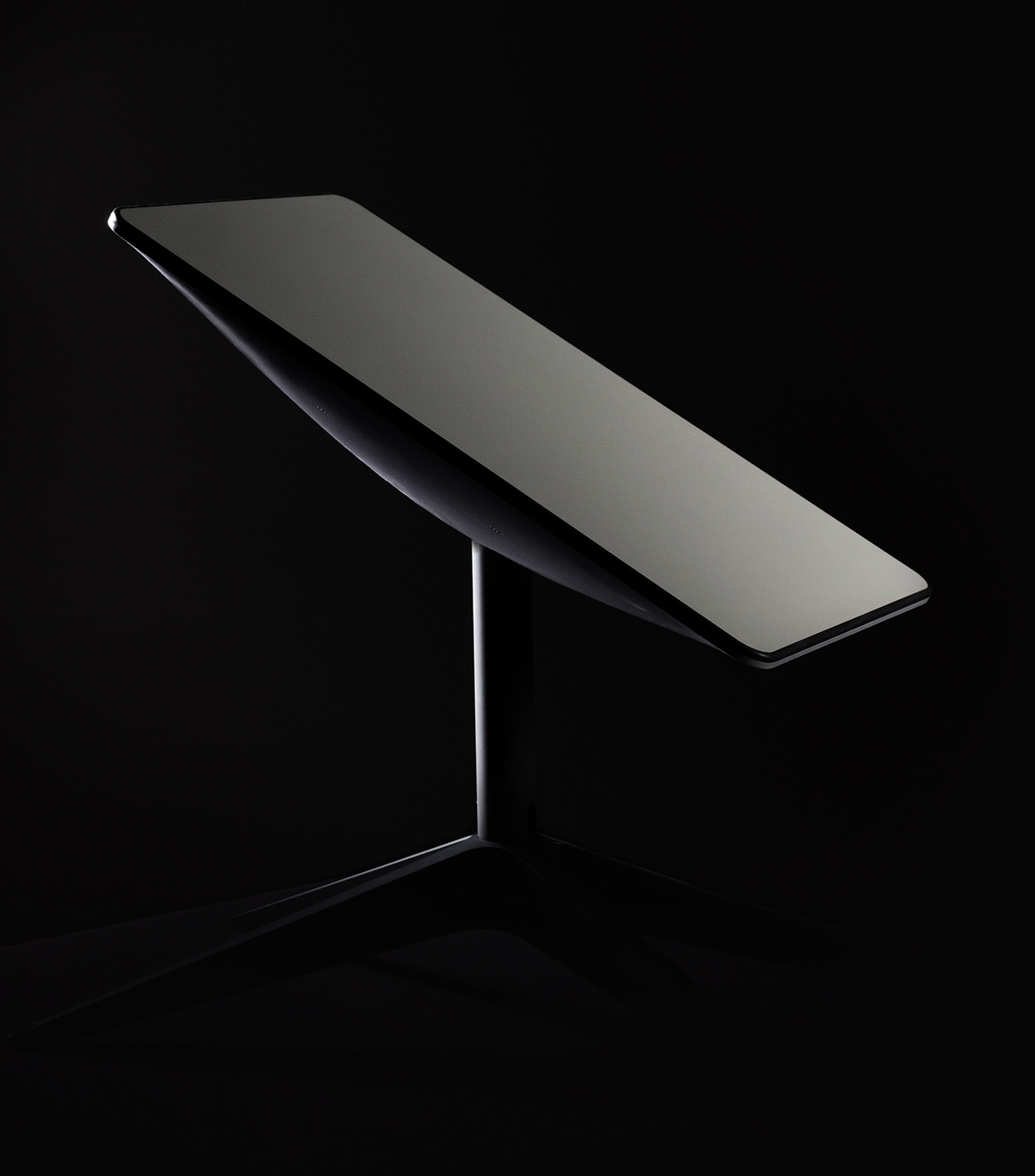A black and white photo of a table.