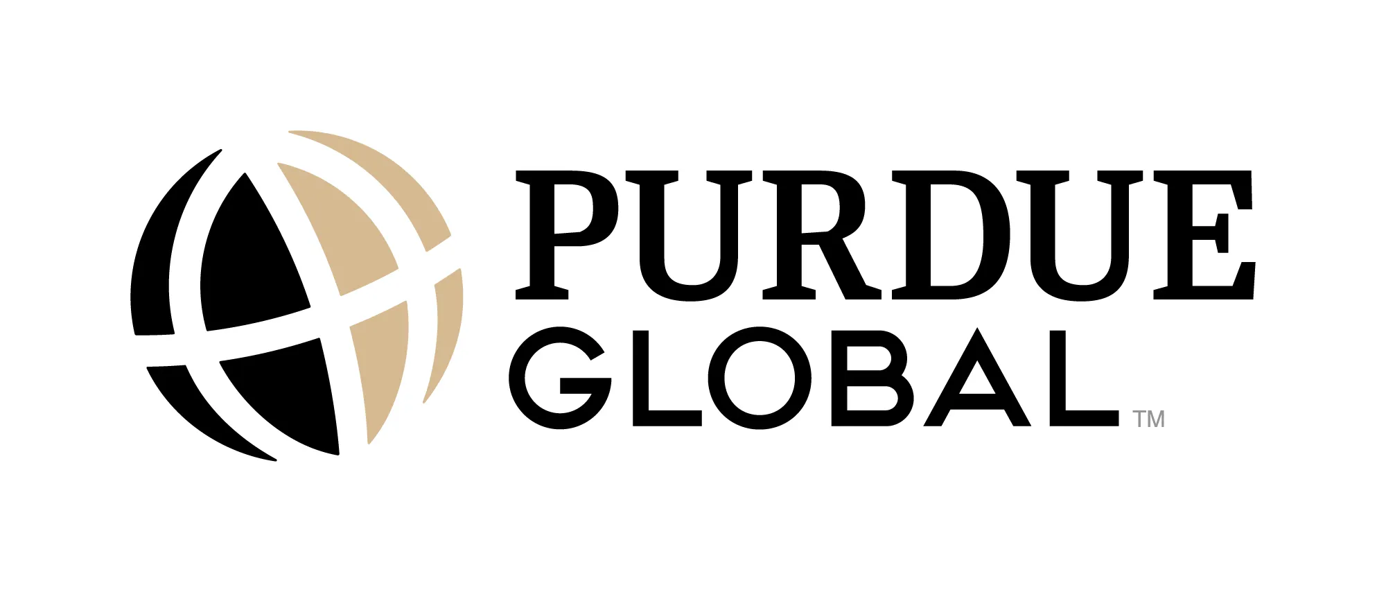 Purdue global black and gold logo