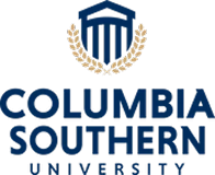 Columbia Southern University horizontal white logo