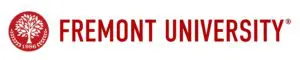 Fremont University logo crest red text on white background