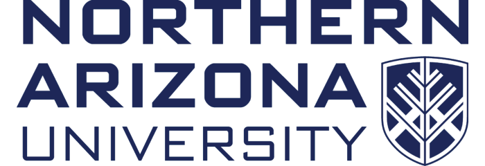 Northern Arizona University stacked blue horizontal logo