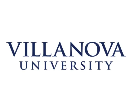 Villanova University text logo horizontal blue text