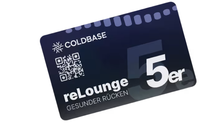 ColdBase reLounge 5er-Karte für spürbare Entspannung und nachhaltige Rückengesundheit – beliebtes Angebot für 175 €.