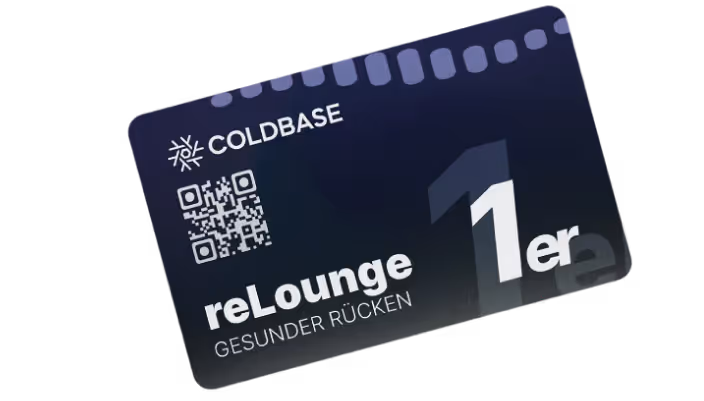 ColdBase reLounge 1er-Karte für eine geführte Rückenanwendung – ideal zum Kennenlernen, nur 39 €.