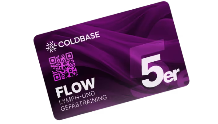 ColdBase FLOW 5er-Karte für regelmäßiges Lymph- und Gefäßtraining – 25 € sparen und spürbare Ergebnisse sichern.