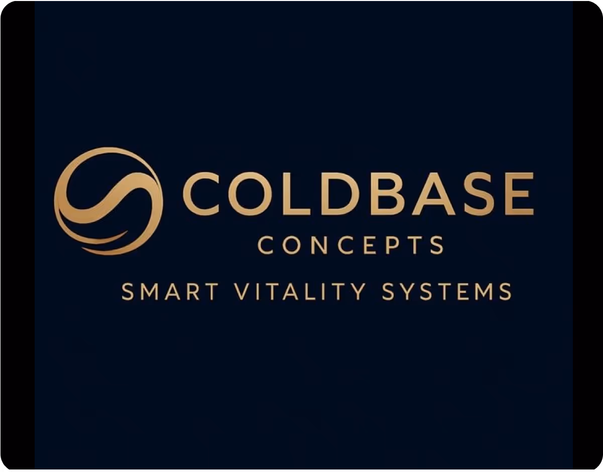 "ColdBase by K115 Logo mit dem Slogan 'Smart Vitality Systems' – intelligente Kühltechnik für modulare Kältesysteme."